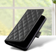 Pouzdro s klopou pro Samsung Galaxy A16, Rhombus Crossbody Leather, černé