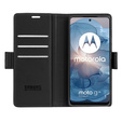 Pouzdro pro Motorola Moto G24 Power, ERBORD Glossy Litchi, flipová peněženka, černé