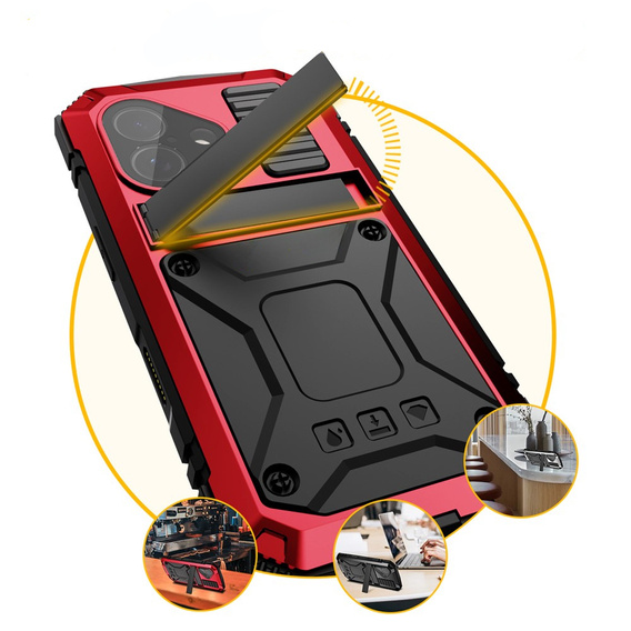 Pouzdro R-JUST s podstavcem a integrovaným sklem pro iPhone 17