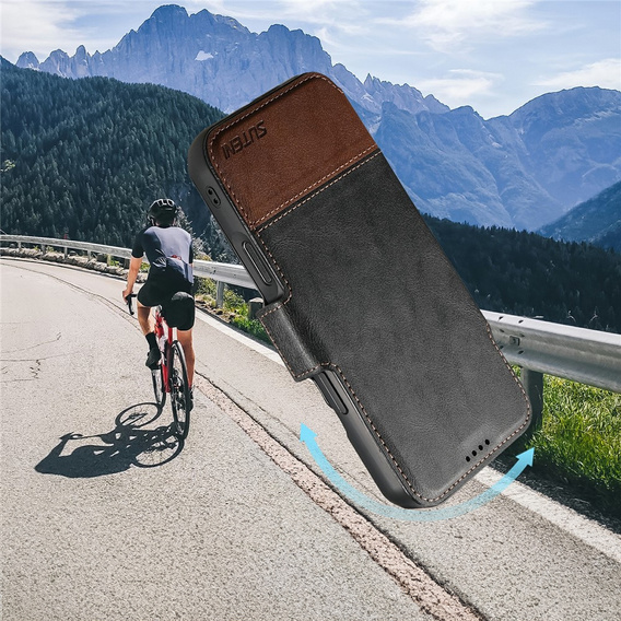 Flipové pouzdro 2 v 1 pro iPhone 17 Pro Max, SUTENI, pro MagSafe, černé
