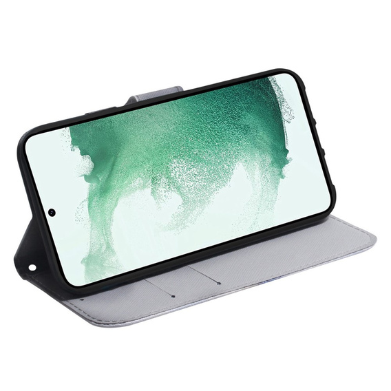 Klopové pouzdro pro Samsung Galaxy A14 4G/5G, Wallet, Sakura, modré