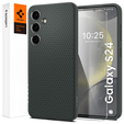 Pouzdro Spigen pro Samsung Galaxy S24, Liquid Air, zelené + 9H tvrzené sklo
