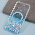 Pouzdro pro Samsung Galaxy S24, Glittery, pro MagSafe, modré