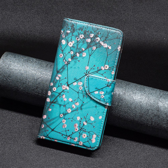 Klopové pouzdro pro Motorola Moto G53 5G / G23 / G13, Wallet, Sakura, modré