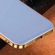 Pouzdro pro iPhone 14 Plus, Cowhide Leather, modré