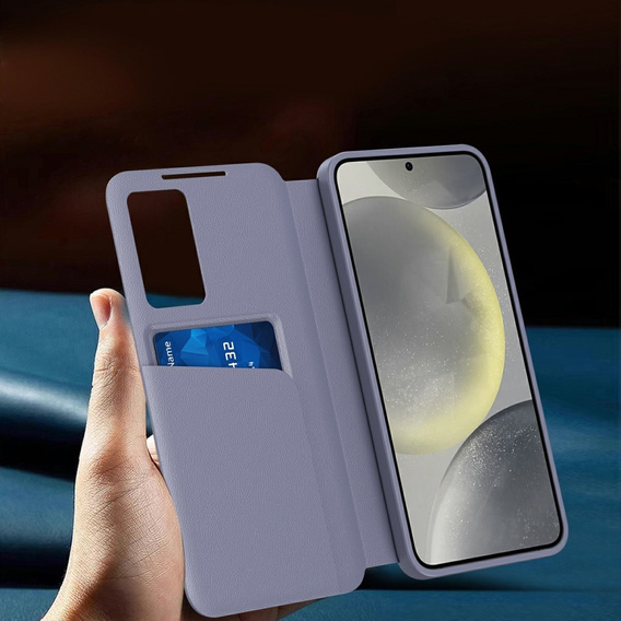 Flipové pouzdro pro Samsung Galaxy S25 Edge, Smart View Wallet, fialové