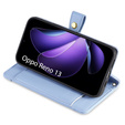 Klopové pouzdro pro Oppo Reno 13, Wallet Zipper Pocket, modré