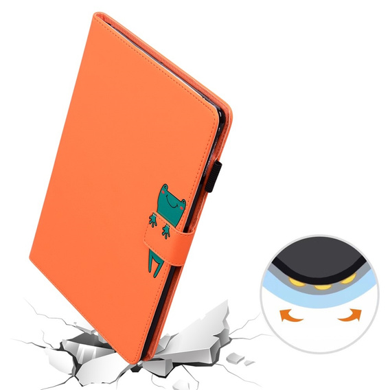 Pouzdro pro Lenovo Tab M10 Plus 10.6 Gen 3, s klopou, animal, oranžové