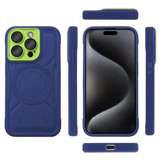 Pouzdro pro iPhone 15 Pro, ERBORD Armor Mag, modré