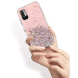 Pouzdro pro Xiaomi Redmi Note 10 5G / Poco M3 Pro 5G, Glittery, světle růžové