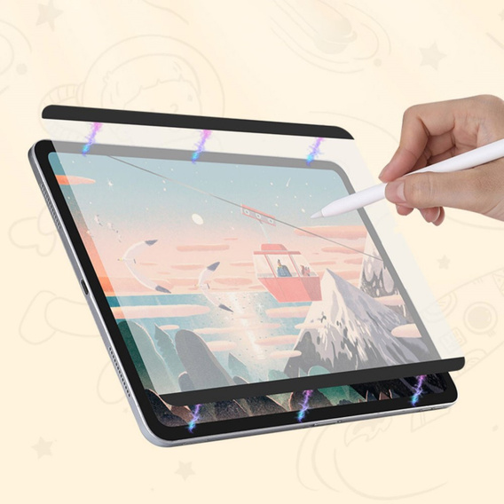 Ochranná fólie PVC Paper feel pro iPad Pro 12.9" 2022/2021/2020 (6/5/4 gen.), černé