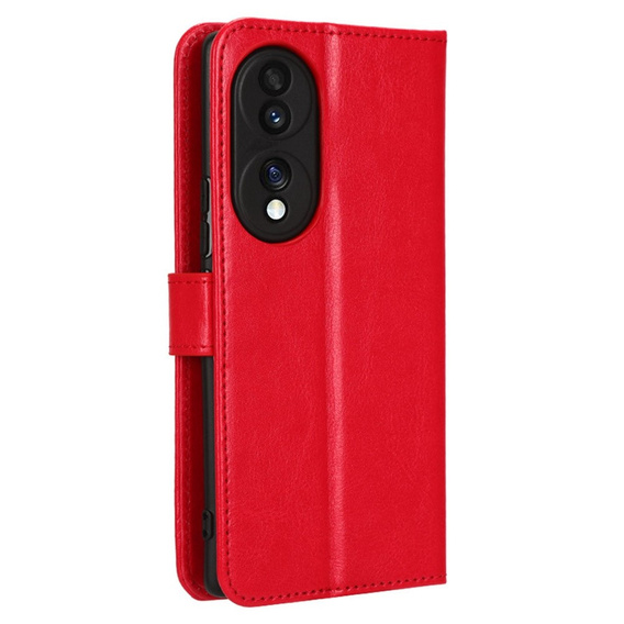 Klopové pouzdro pro Honor 70 5G, Crazy Horse Wallet, červené