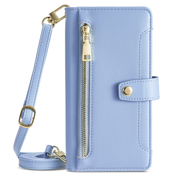 Klopové pouzdro pro Samsung Galaxy A16, Wallet Zipper Pocket, modré