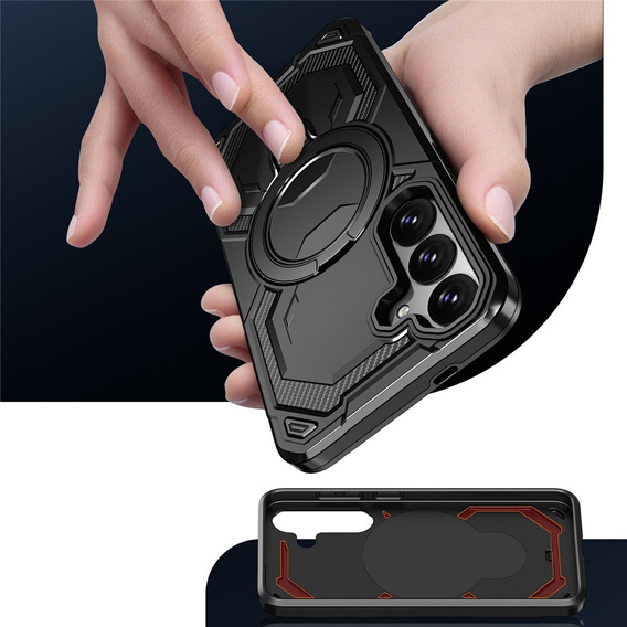 Magnetické pouzdro s podstavcem pro Samsung Galaxy A57 5G, černé