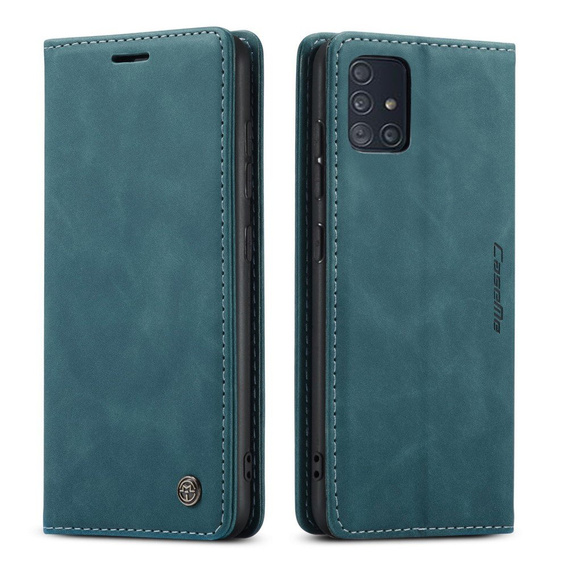 Pouzdro CASEME pro Samsung Galaxy A51, Leather Wallet Case, zelené