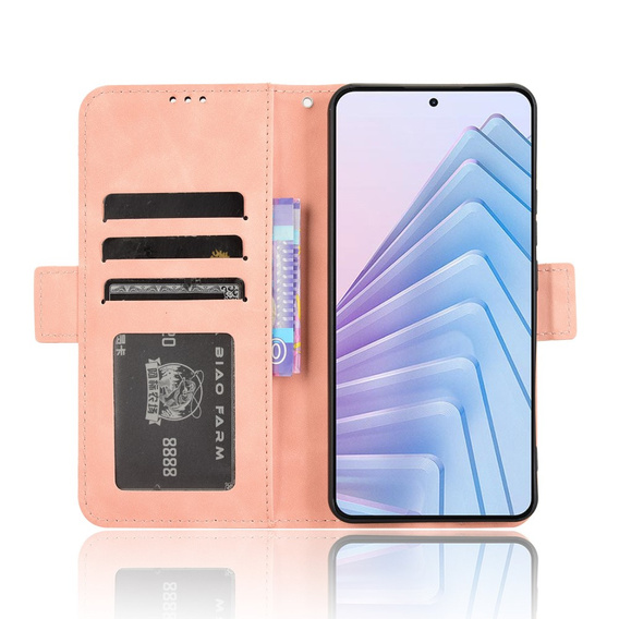 Klopové pouzdro pro Xiaomi Redmi Note 14 4G, Card Slot, růžové