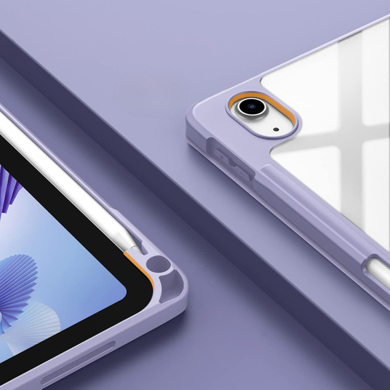 Pouzdro pro iPad 10.9" 2022 (10 gen.), Smartcase Hybrid, se slotem na stylus, Marble fialové