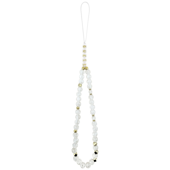 Pouzdro Guess IML Flowers Electroplated Allover With Beads Strap, pro MagSafe, s páskem pro iPhone 17 Pro