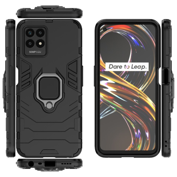 Pouzdro pro Realme 8i, Kickstand Ring, černé