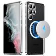 Ochranné pouzdro na fotoaparát pro Samsung Galaxy S23 Ultra, CamShield MagSafe, průhledná / stříbrná