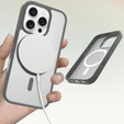 Pouzdro ERBORD MagSafe pro iPhone 16 Pro, Matte Case, aktivní tlačítko, matná / titanově šedá