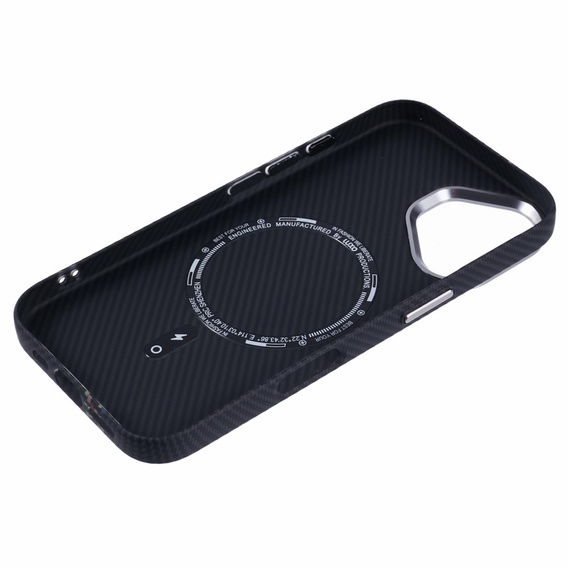 Pouzdro pro iPhone 16, Carbon Fiber MagSafe, černé