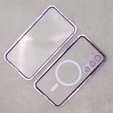 Magnetické pouzdro Dual Glass MagSafe pro Samsung Galaxy S23+ Plus, fialové