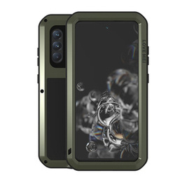 Pouzdro Love Mei pro Samsung Galaxy S21 FE, armored with glass, zelené