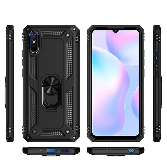 Pancéřové pouzdro pro Xiaomi Redmi 9A, Nox Case Ring, černé