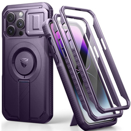 Pancéřové pouzdro pro iPhone 14 Pro Max, Dexnor CamProtect MagSafe, fialové (dva rámečky)
