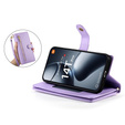 Klopové pouzdro pro Xiaomi 14T Pro, Wallet Zipper Pocket, fialové