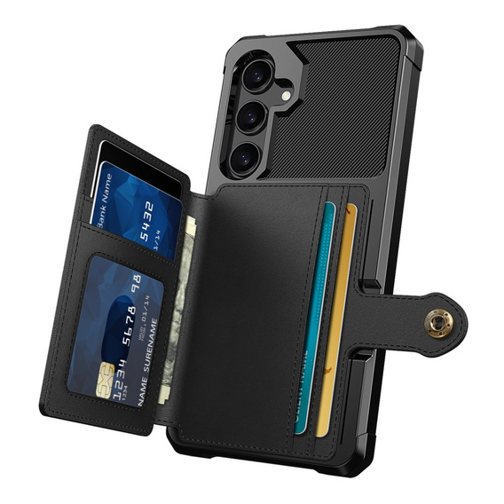 Pouzdro pro Samsung Galaxy A55 5G, Card Holder Kickstand, černé