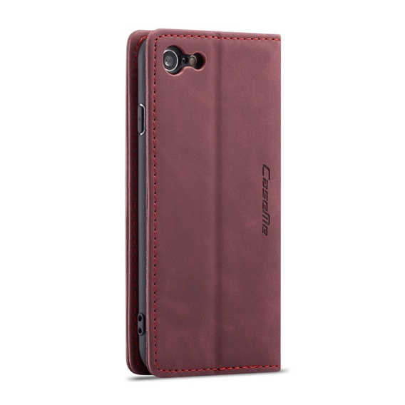 Pouzdro CASEME pro iPhone 7/8/SE 2020/SE 2022, Leather Wallet Case, kaštanové