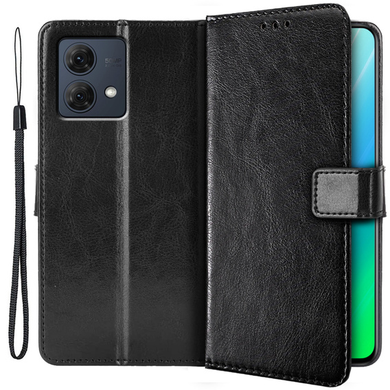 Klopové pouzdro pro Motorola Moto G84 5G, Crazy Horse Wallet, černé