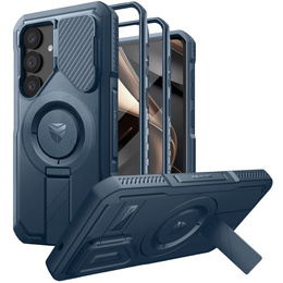 Pancéřové pouzdro pro Samsung Galaxy S25, Dexnor CamProtect MagSafe, modré (dva rámečky)