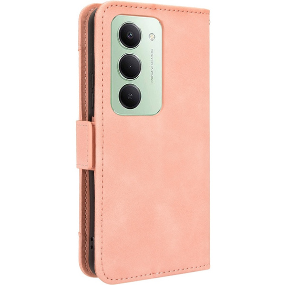 Klopové pouzdro pro Xiaomi Redmi 15 5G / 4G, slot na karty, peněženka, růžové