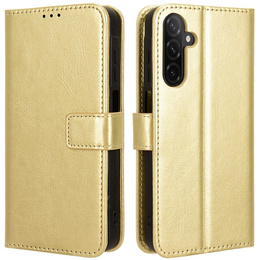 Klopové pouzdro pro Samsung Galaxy A26, Crazy Horse Wallet, zlaté
