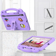 Dětské pouzdro pro Samsung Galaxy Tab S7/S8/S9, Cute Patterns, se stojánkem, fialové