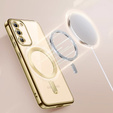 Pouzdro pro Samsung Galaxy S23 Plus, Electro MagSafe, zlaté + sklo na displej