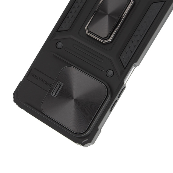 Pancéřové pouzdro pro Xiaomi Redmi Note 13 5G, CamShield Slide, černé + tvrzené sklo 9H