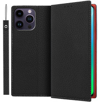 Klopové pouzdro pro iPhone 14 Pro Max, Litchi Skin Grain, černé