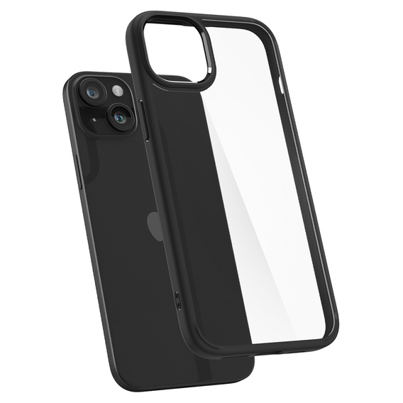 Pouzdro Spigen pro iPhone 15, Ultra Hybrid, černé + 9H tvrzené sklo