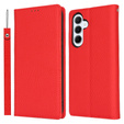 Klopové pouzdro pro Samsung Galaxy S25, Litchi Skin Grain, červené