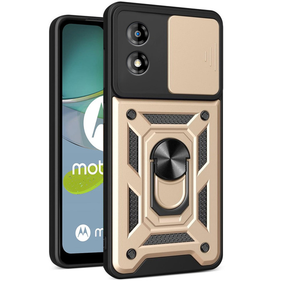 Pouzdro pro Motorola Moto E13, CamShield Slide, zlaté