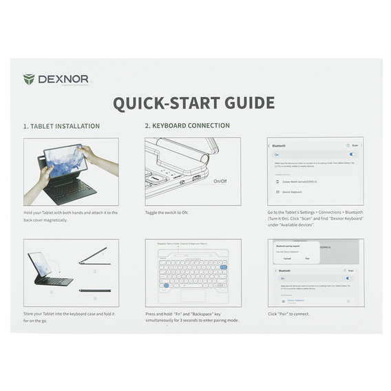 Pouzdro s klávesnicí pro Samsung Galaxy Tab S10+/S9 FE+ Plus/S9+/ S8+/ S7+/ S7 FE, Dexnor Magnetic Keyboard Touchpad, černé