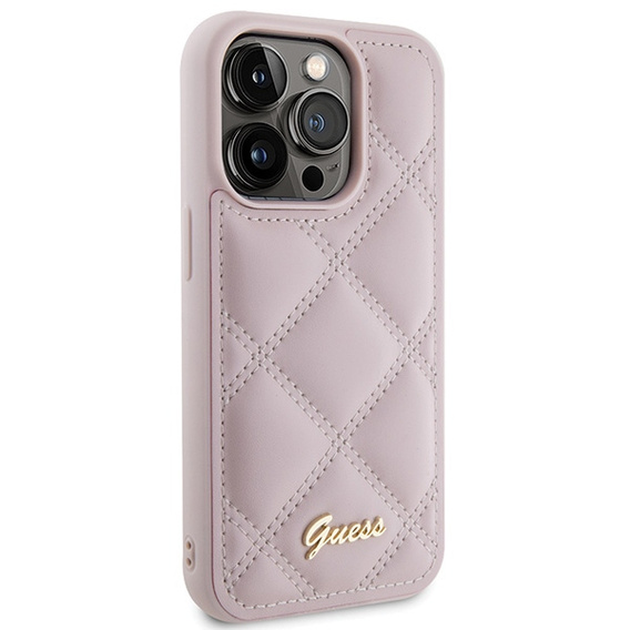 Pouzdro Guess Quilted Metal Logo pro iPhone 15 Pro