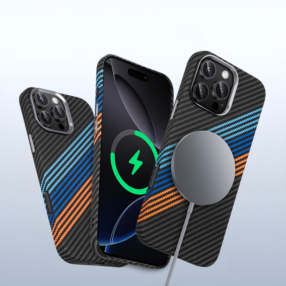 Pouzdro pro iPhone 16 Pro, Carbon Fiber MagSafe, námořnicky modré