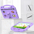 Dětské pouzdro pro Samsung Galaxy Tab S10 Lite / S10 FE / S9 FE, Cute Patterns, se stojánkem, fialový