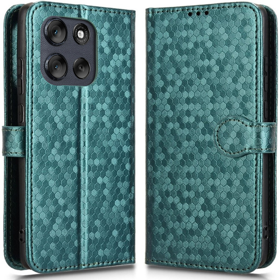 Flipové pouzdro pro Motorola Moto G56 5G, Wallet Rhombus, zelené