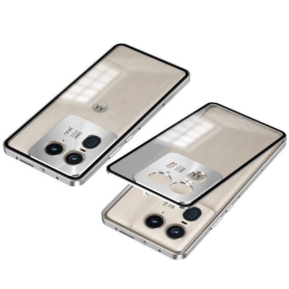 Pouzdro pro Motorola Edge 50 Ultra, Frame Case, stříbrné